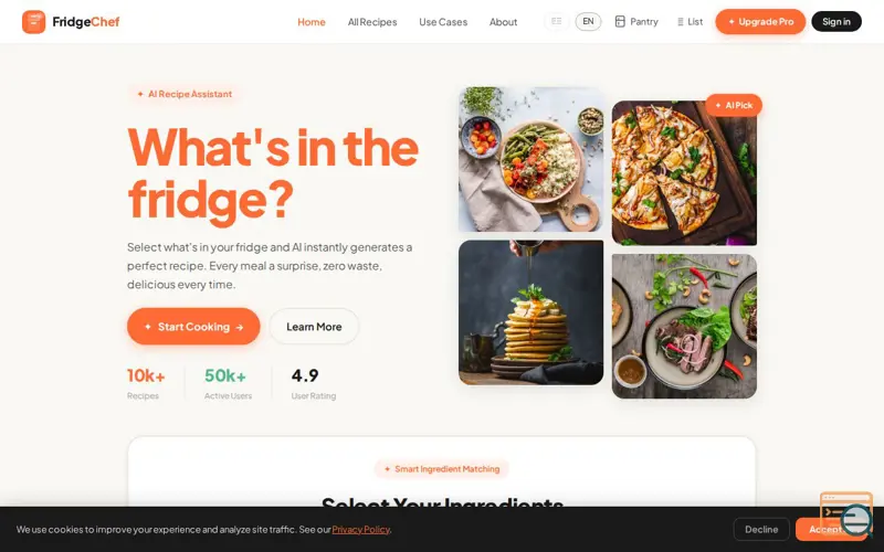 Screenshot of FridgeChef