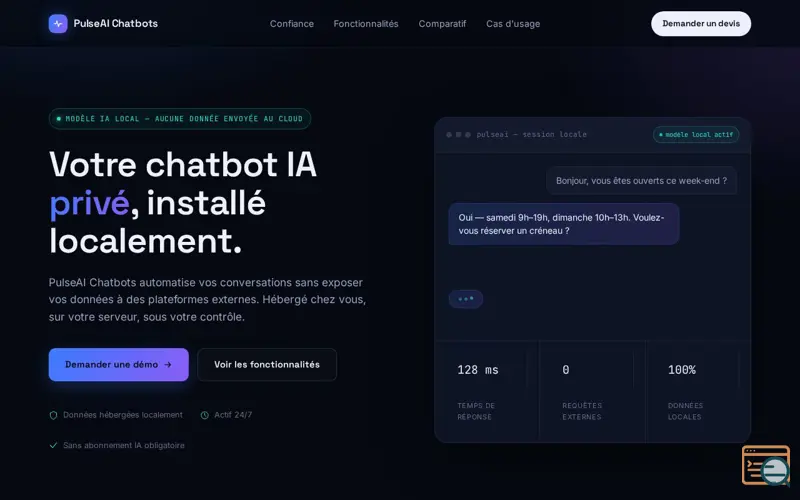 Screenshot of Pulse AI for chatbot