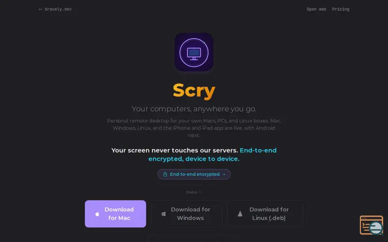 Screenshot of Scry: Remote Desktop