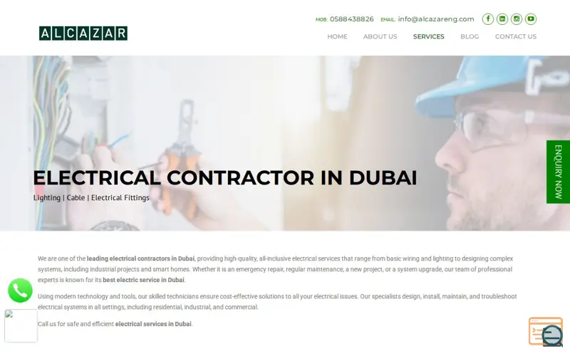 Screenshot of HVAC contractors in Dubai 