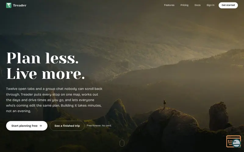 Screenshot of Treader: Collaborative Travel Planner