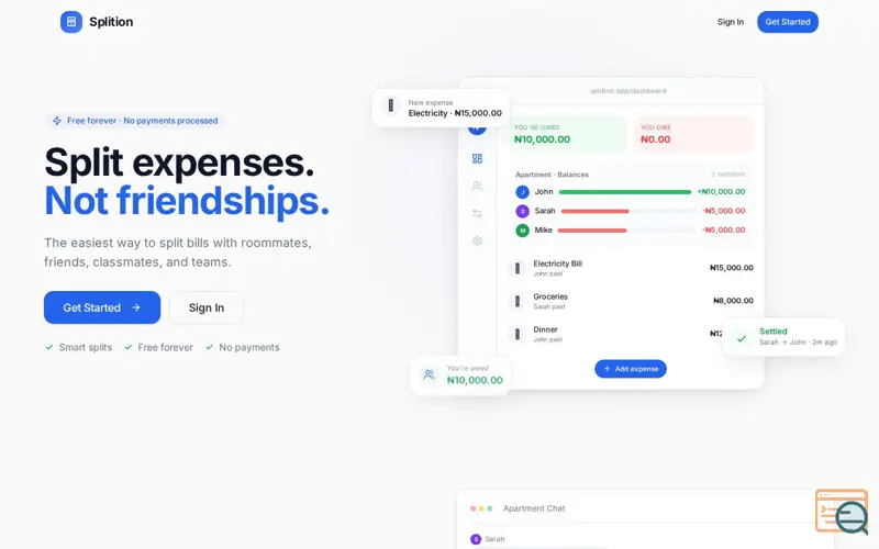 Screenshot of Splition
