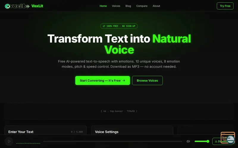 Screenshot of VoxLit