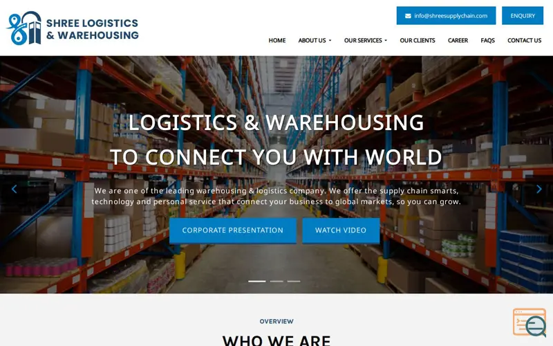 Screenshot of Shree Supply Chain