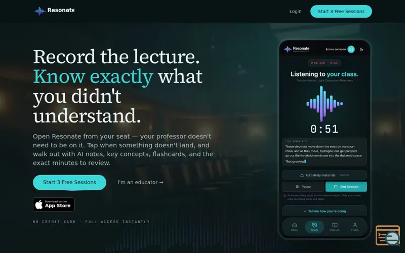 Screenshot of Resonate Learning