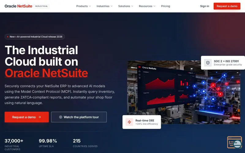 Screenshot of Oracle NetSuite Industrial