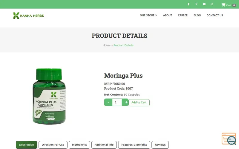 Screenshot of Moringa Plus Capsules