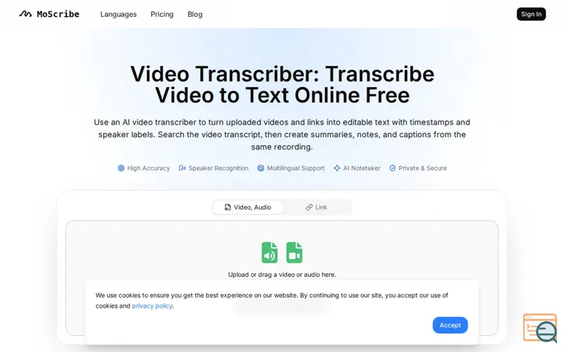 Screenshot of MoScribe