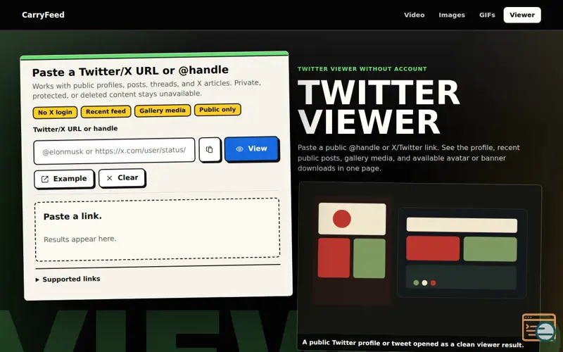 Screenshot of CarryFeed