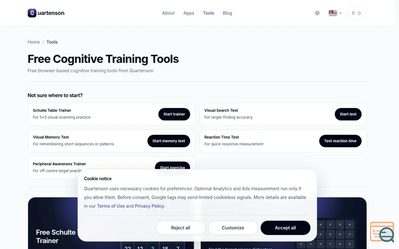 Screenshot of Quartenson Tools