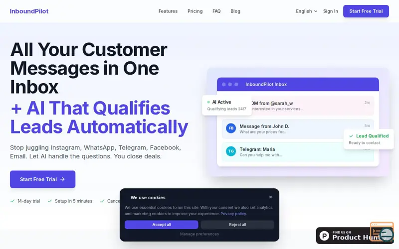 Screenshot of InboundPilot