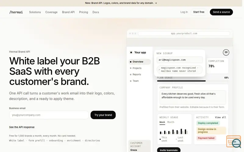 Screenshot of Hermai Brand API