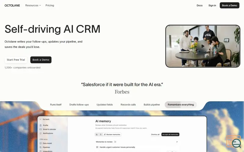Screenshot of Octolane, a launch using Brandfetch