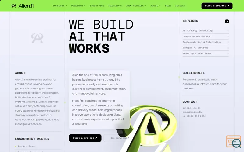Screenshot of Alien.fi
