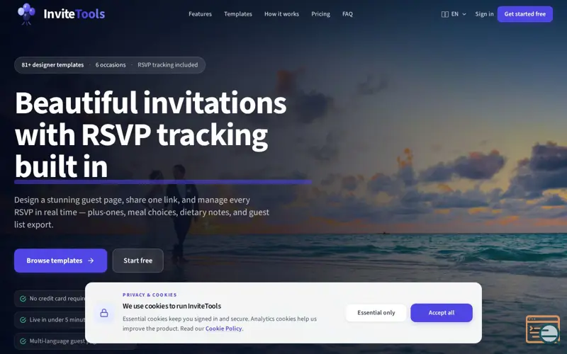 Screenshot of InviteTools