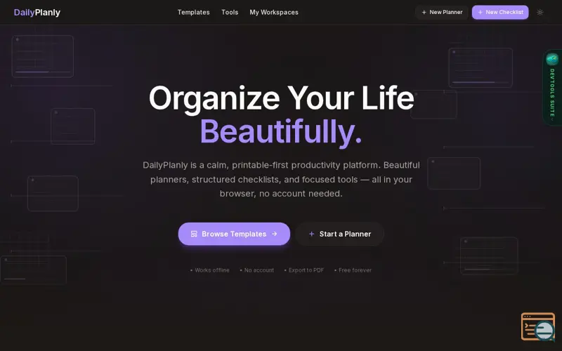 Screenshot of DailyPlanly