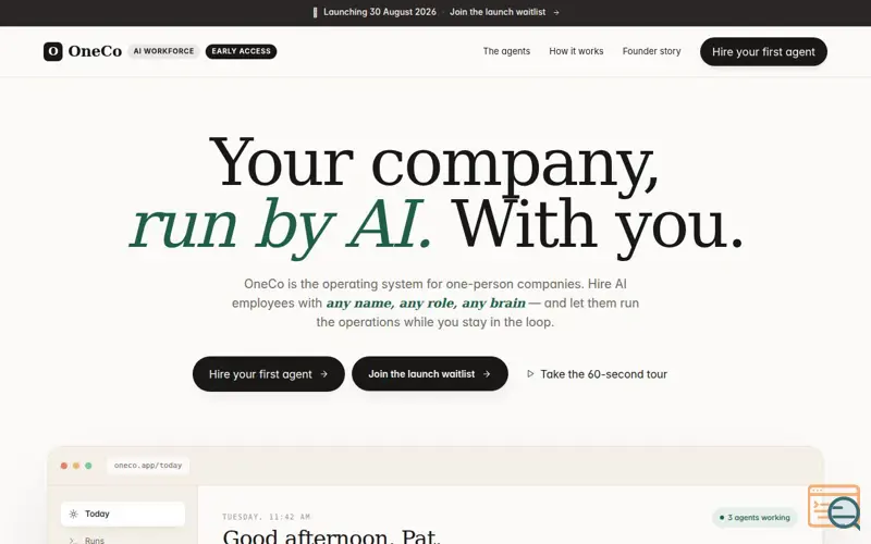 Screenshot of OneCO