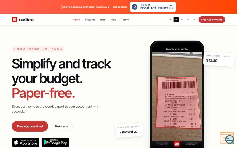 Screenshot of ScanTicket