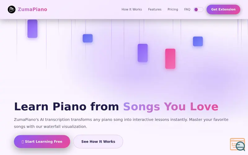 Screenshot of ZumaPiano