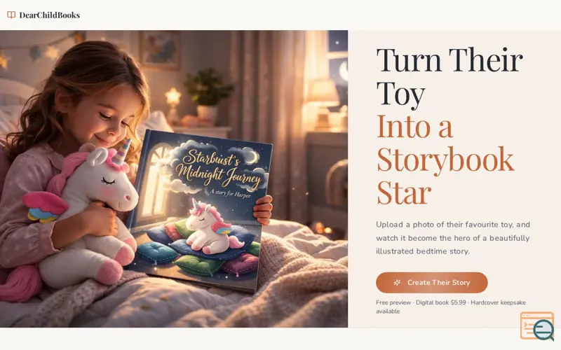 Screenshot of DearChildBooks 