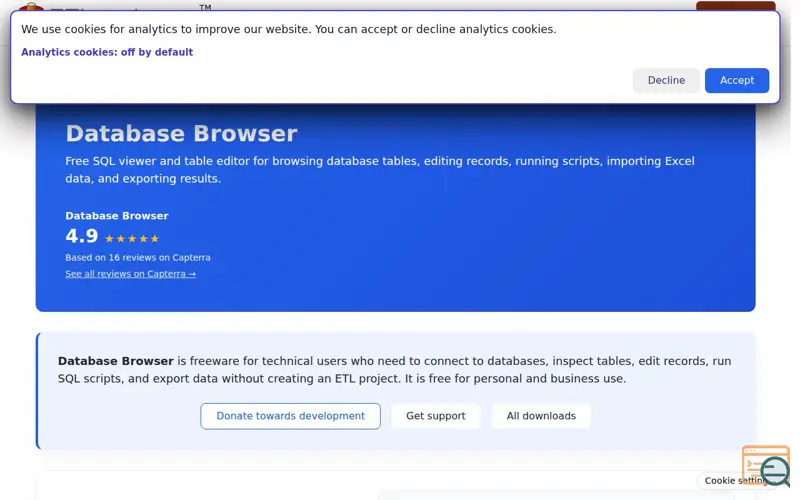Screenshot of Database Browser (Freeware)