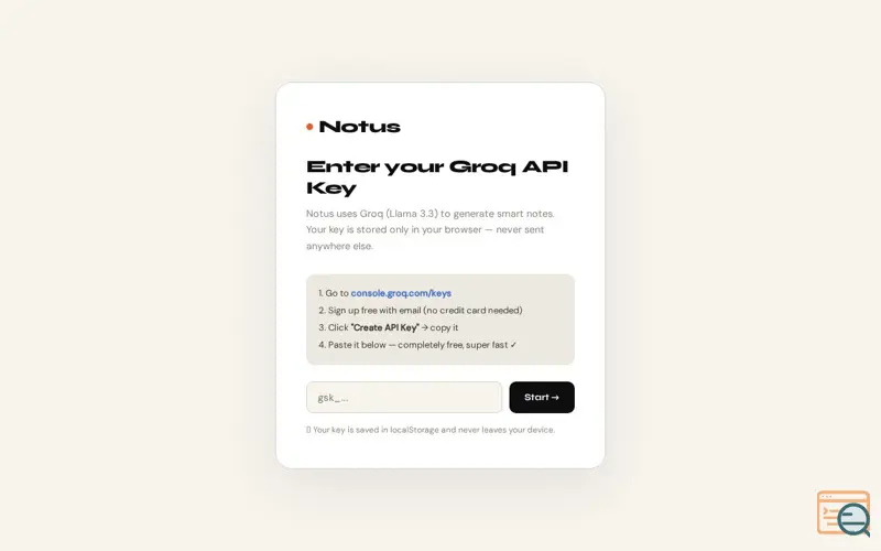 Screenshot of NOTUS