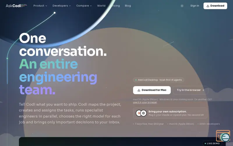 Screenshot of AskCodi