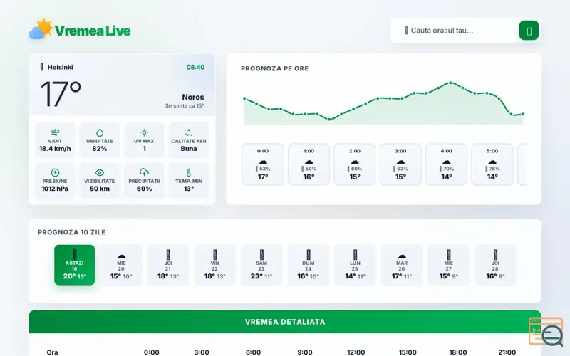 Screenshot of Vremea Live