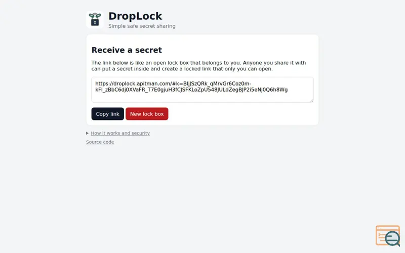 Screenshot of DropLock