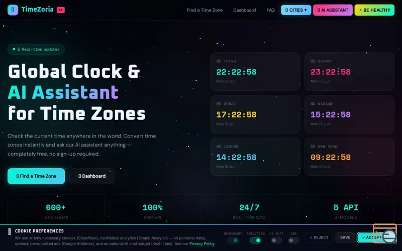 Screenshot of TimeZoria