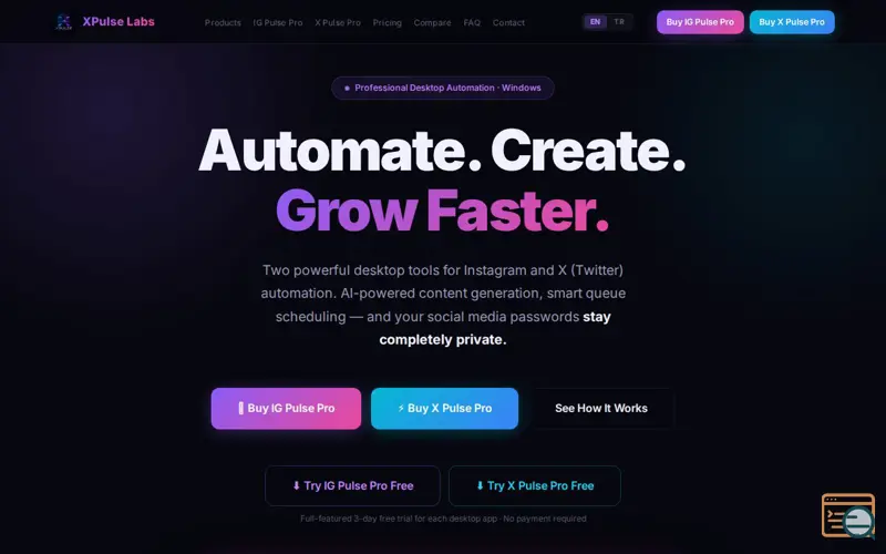 Screenshot of IG Pulse Pro