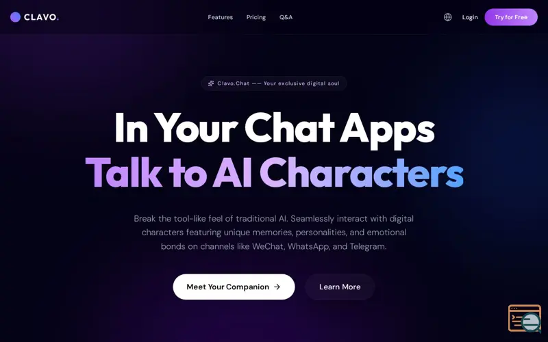 Screenshot of Clavo.chat