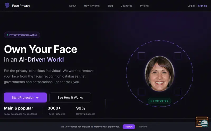 Screenshot of Face Privacy, a launch using Hugeicons