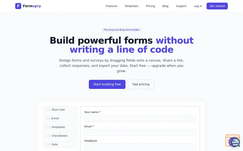 Screenshot of Formspry