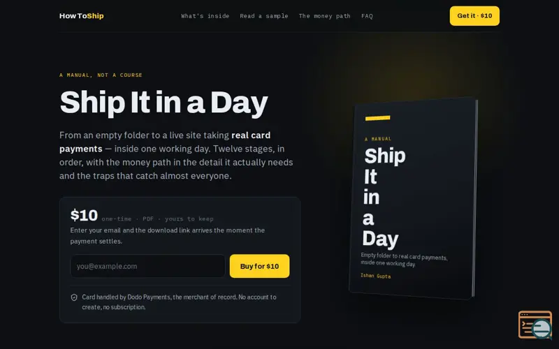 Screenshot of How to ship a product today