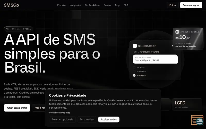 Screenshot of SMSGo