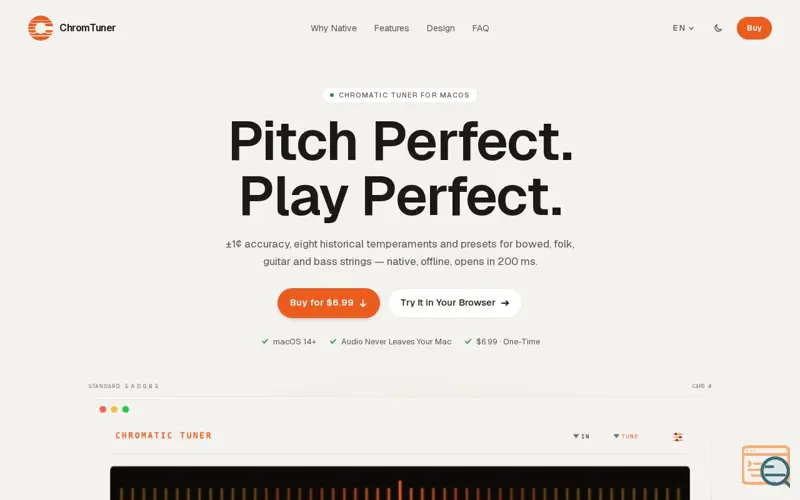 Screenshot of Chromtuner 