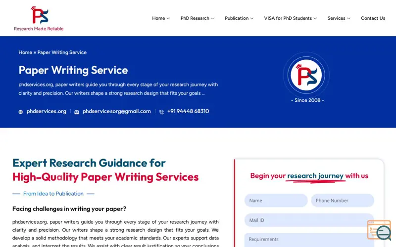 Screenshot of Paper Writing Services