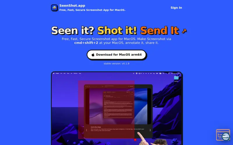 Screenshot of SeenShot
