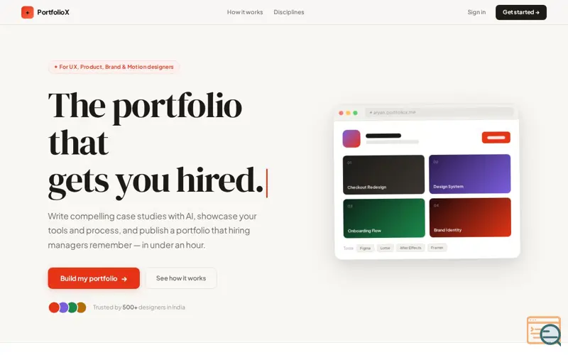 Screenshot of PortfolioX 