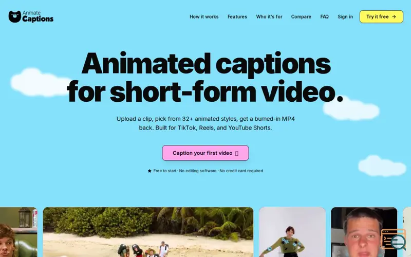 Screenshot of AnimateCaptions