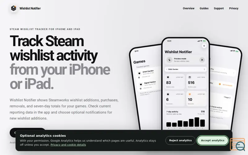 Screenshot of Wishlist Notifier