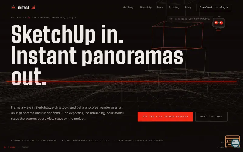 Screenshot of rkitect.ai: Real-time SketchUp Renders