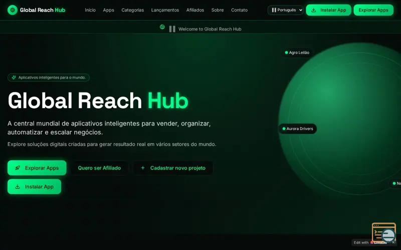 Screenshot of Soluções tecnologicas para o  mundo