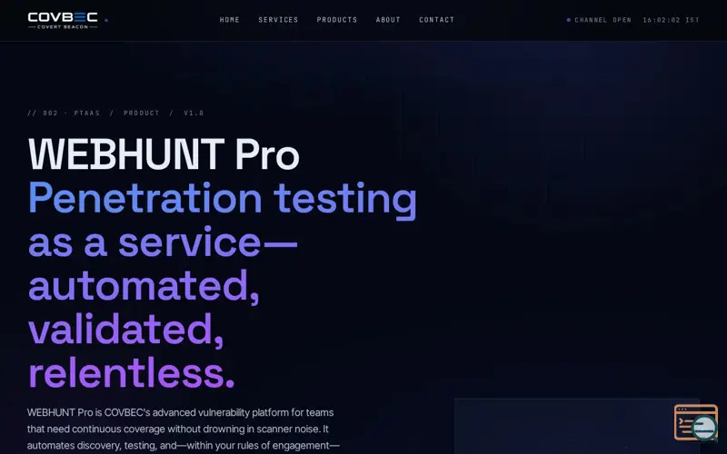 Screenshot of WEBHUNT Pro