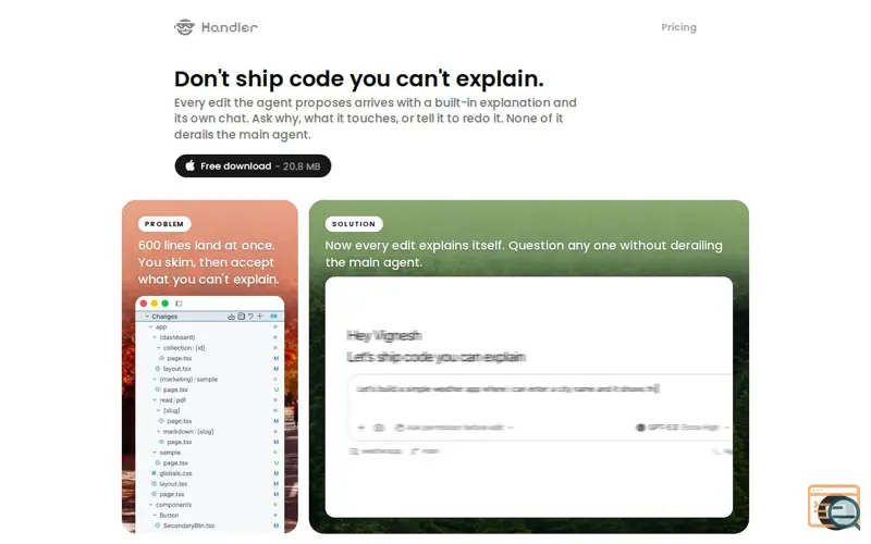 Screenshot of Handler, a launch using WorkOS