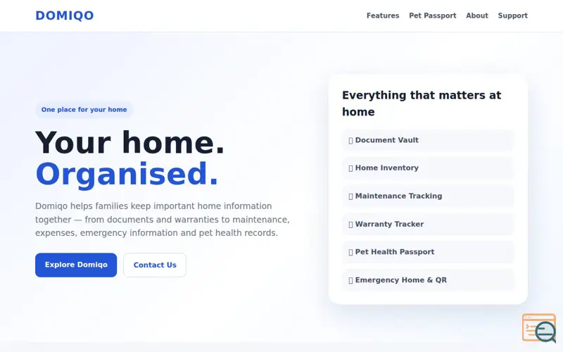 Screenshot of DOMIQO