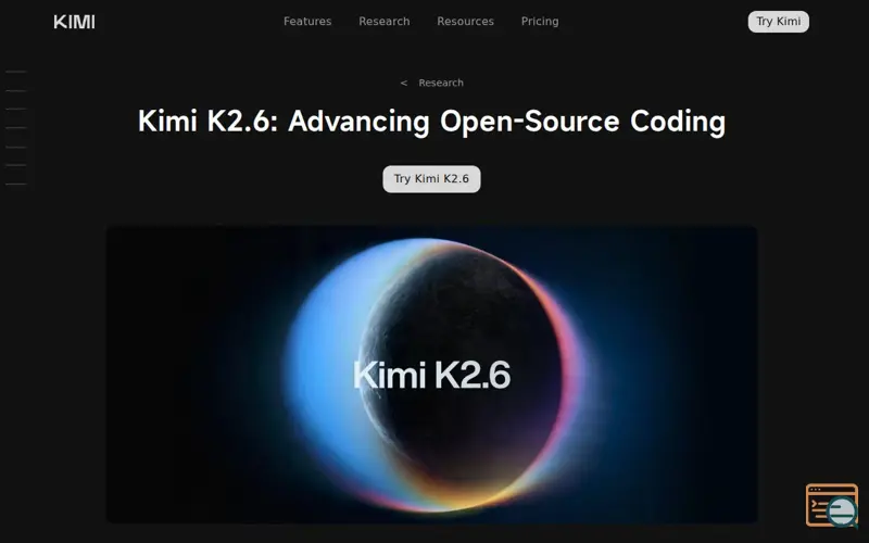 Screenshot of Kimi K2.6, a launch using VitePress