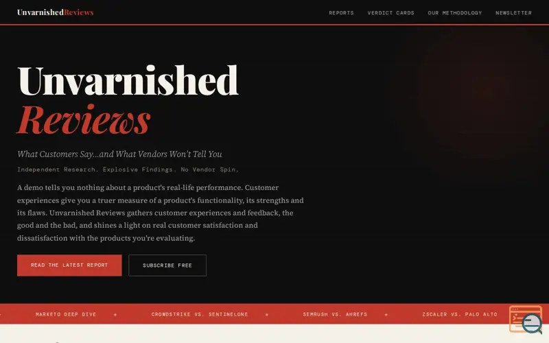 Screenshot of Unvarnished Reviews