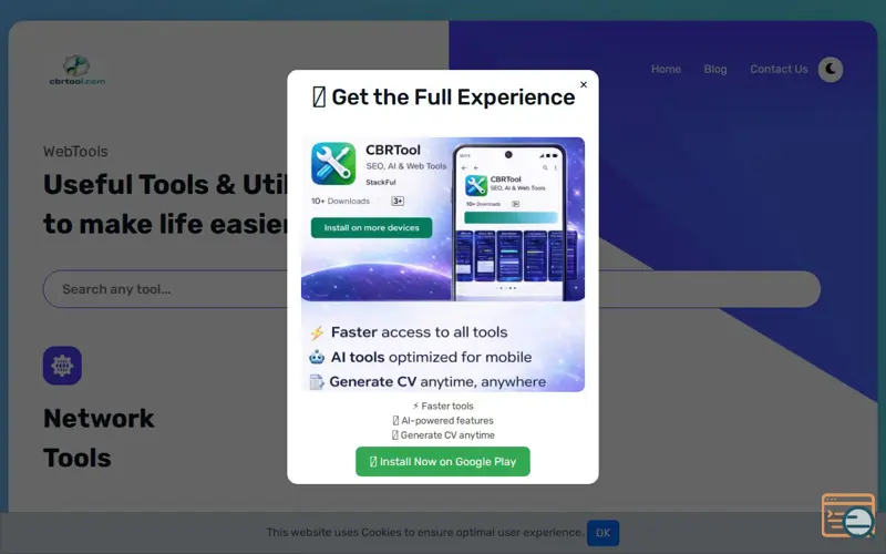 Screenshot of CBR Tool – AI Assistant & Utility Tools